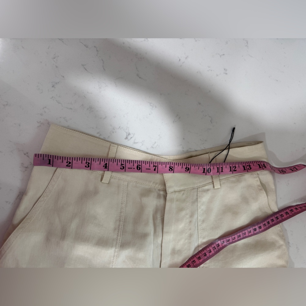 Zara 100% Lyocell Cream Wide-Leg Pants - Picture 12 of 13